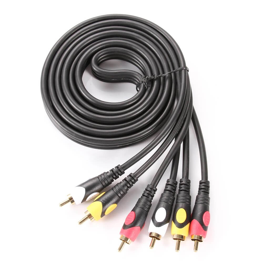 Koodmax - 3RCA Erkek to 3 Rca Lale Tos Scart Kompozit Ses Video Av Kablosu - 1.8 Metre