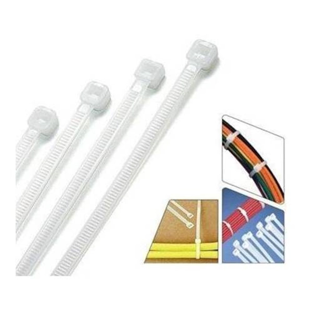3.6 300Mm - Beyaz - 30Cm Kablo Bağı-Cırt Kelepçe - 100 adet