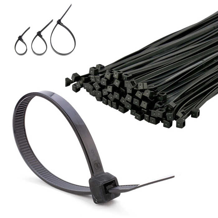 2.5*100mm - Siyah - 10cm Kablo Bağı - 100 Adet Kelepçe