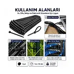 2.5*100mm - Siyah - 10cm Kablo Bağı - 100 Adet Kelepçe
