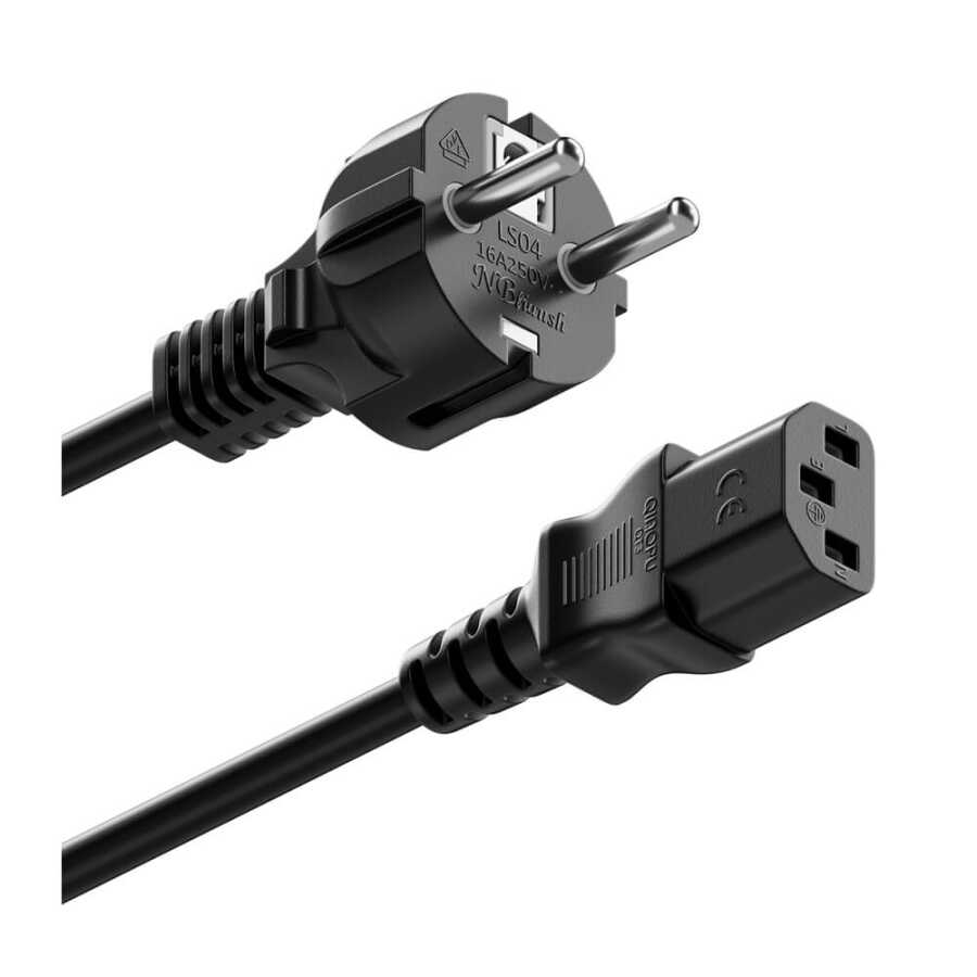 C13 Power Kablo ( Düz Fişli ) Kasa Monitör Ekran Power Güç Kablosu - Standart Power Kablosu - 1.8 mt