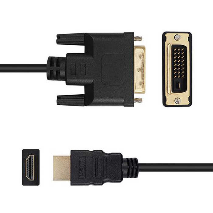 1.8m Hdmi to Dvi 24+1 Dvi to Hdmi Kablo Altın Uçlu