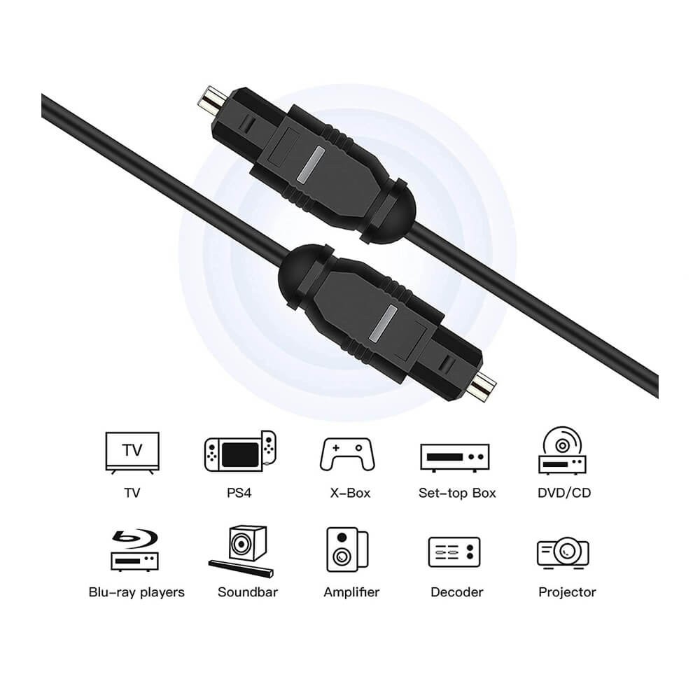 60Cm Fiber Optik Ses Kablosu Altın Uçlu Od:2.2