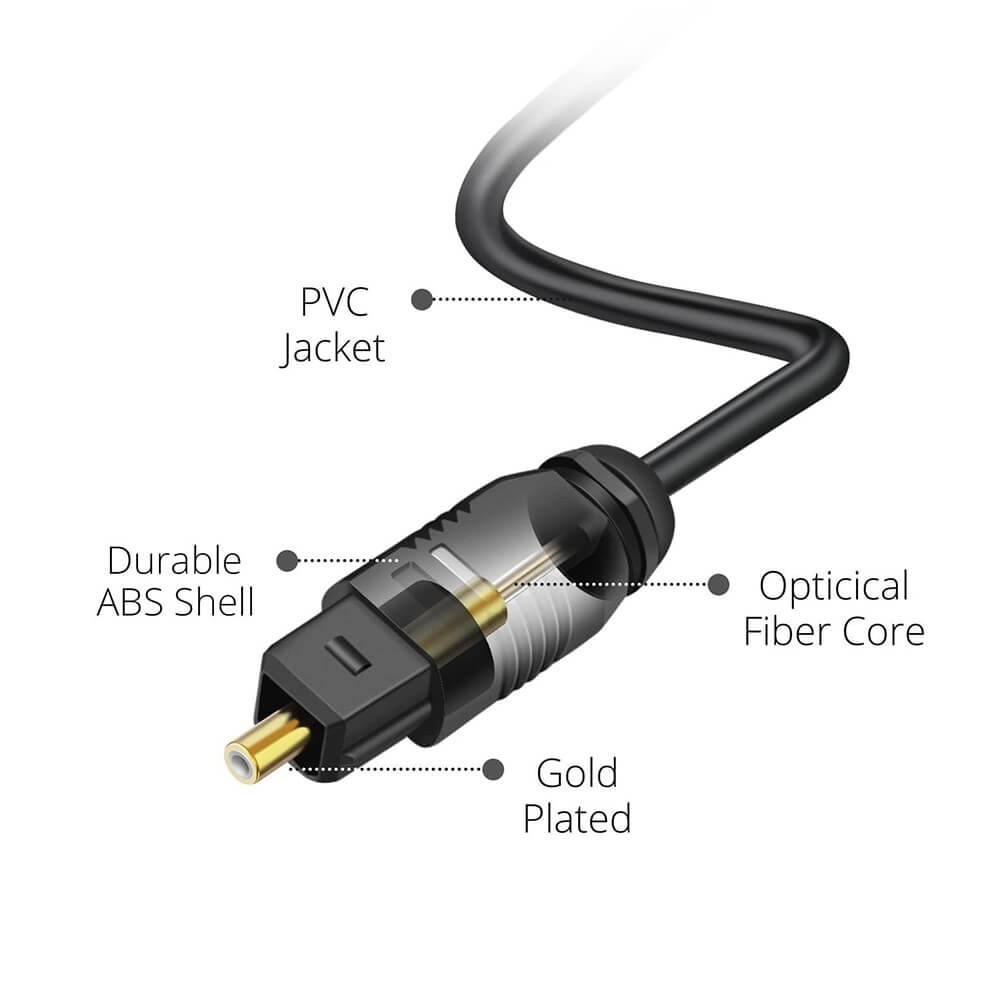 Fiber Optik Ses Kablosu Altın Uç 1 Metre Od:2.2