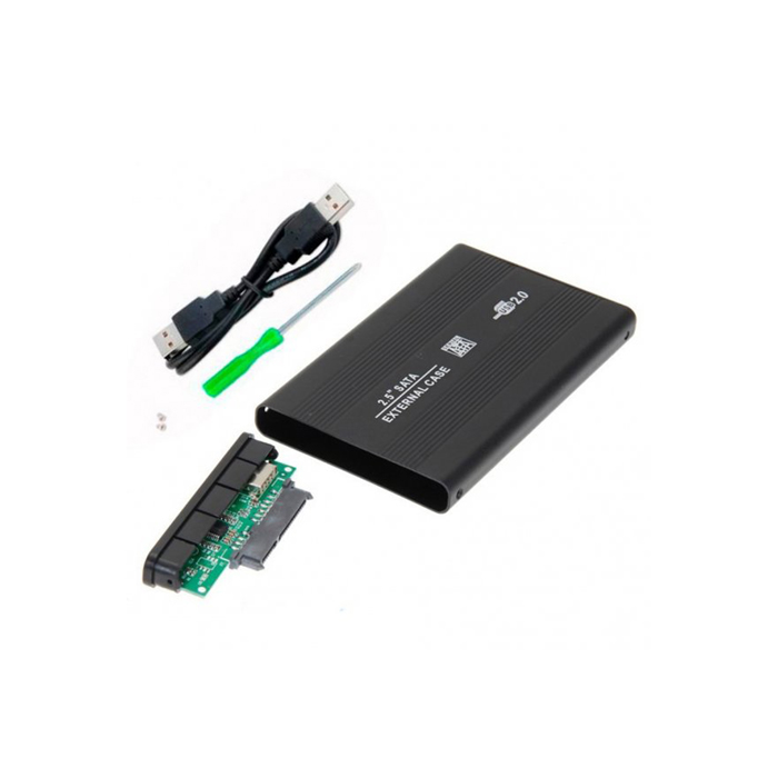2.5" Usb 2.0 Sata Hdd Harddisk Kutusu Alüminyum Gövde - Harici Hdd Kutu - Siyah