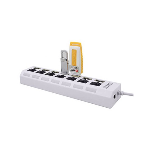 7 Port Usb Hub Çoklayıcı Anahtarlı Switch Işıklı Beyaz Adaptörlü (491059560)