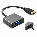 Hdmi Vga Kablo Dönüştürücü Adaptör Siyah - HDMI to VGA - Ses Aktarmaz - AG6200 Cipli