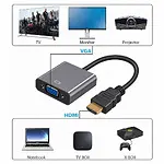 Hdmi Vga Kablo Dönüştürücü Adaptör Siyah - HDMI to VGA - Ses Aktarmaz - AG6200 Cipli