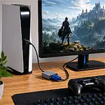 Hdmi Vga Kablo Dönüştürücü Adaptör Siyah - HDMI to VGA - Ses Aktarmaz - AG6200 Cipli