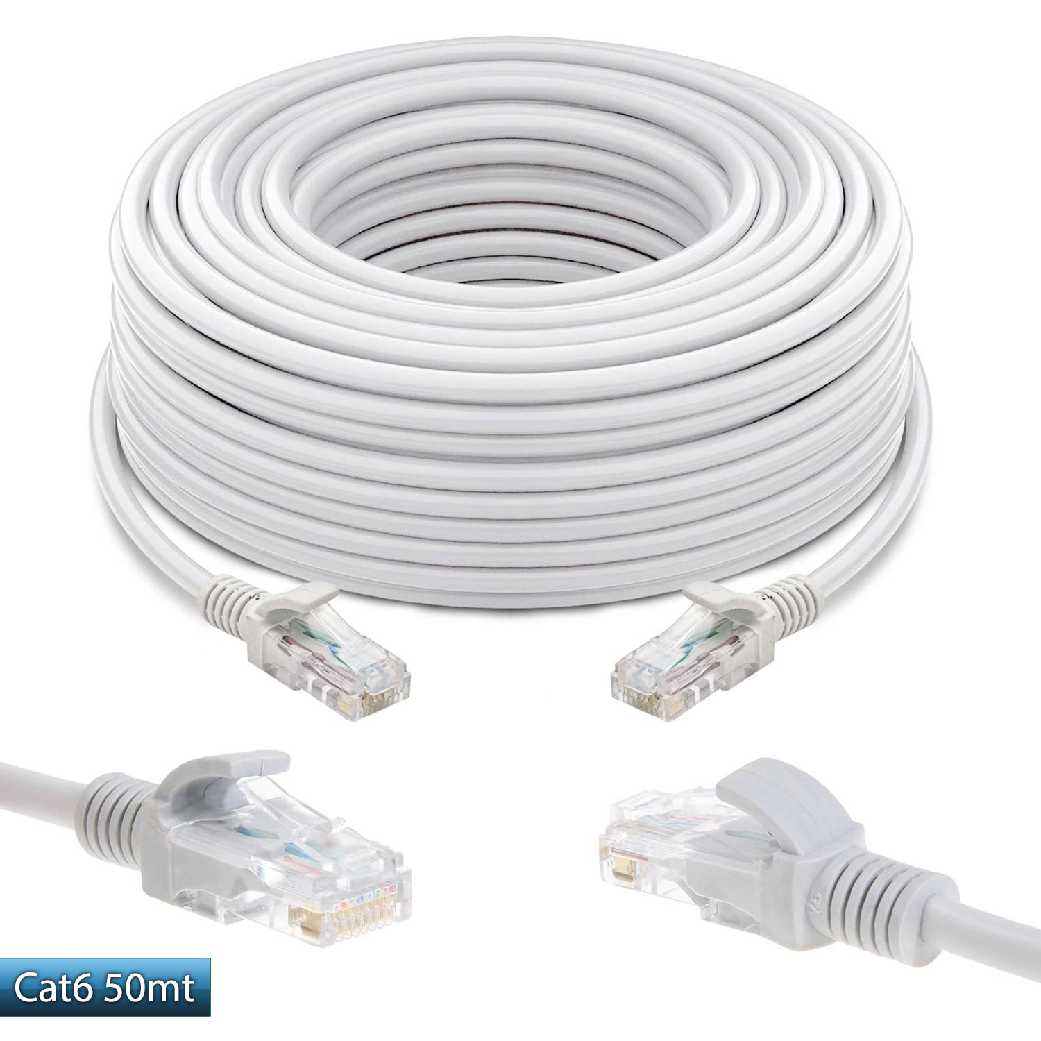 50 Metre - Cat 6 - Cat 6E Ethernet Internet Lan Network Patch Kablo - Fabrikasyon