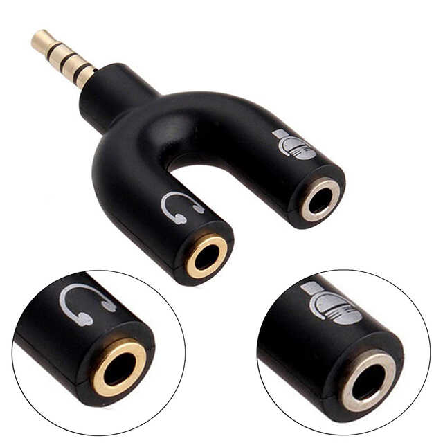 Kulaklık Mikrofon Birleştirici Adaptör 3.5mm Ayırıcı Aparat