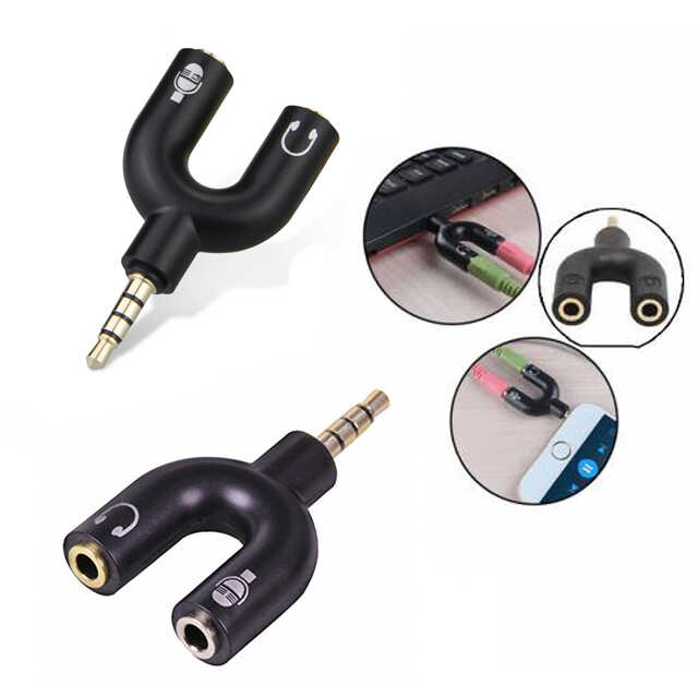 Kulaklık Mikrofon Birleştirici Adaptör 3.5mm Ayırıcı Aparat
