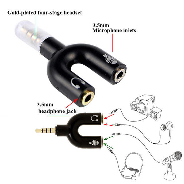 Kulaklık Mikrofon Birleştirici Adaptör 3.5mm Ayırıcı Aparat