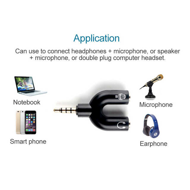 Kulaklık Mikrofon Birleştirici Adaptör 3.5mm Ayırıcı Aparat