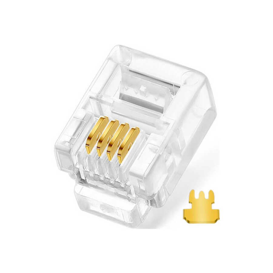 6P4C RJ11 4 Pin Telefon Konnektörü Jak Jack Modüler Fiş