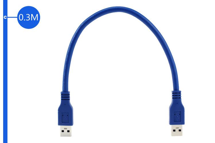 0.3m USB 3.0 Erkek Erkek Kablo - Mavi