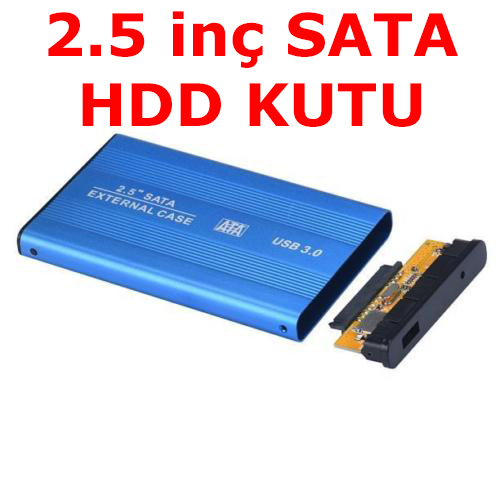 2.5" Usb 2.0 Sata Hdd Harddisk Kutusu Alüminyum Gövde - Harici Hdd Kutu - Mavi