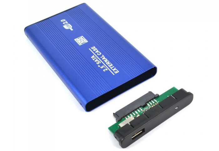 2.5" Usb 2.0 Sata Hdd Harddisk Kutusu Alüminyum Gövde - Harici Hdd Kutu - Mavi