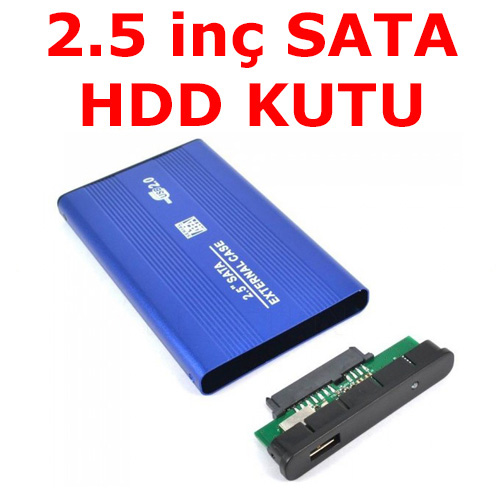 2.5" Usb 2.0 Sata Hdd Harddisk Kutusu Alüminyum Gövde - Harici Hdd Kutu - Mavi