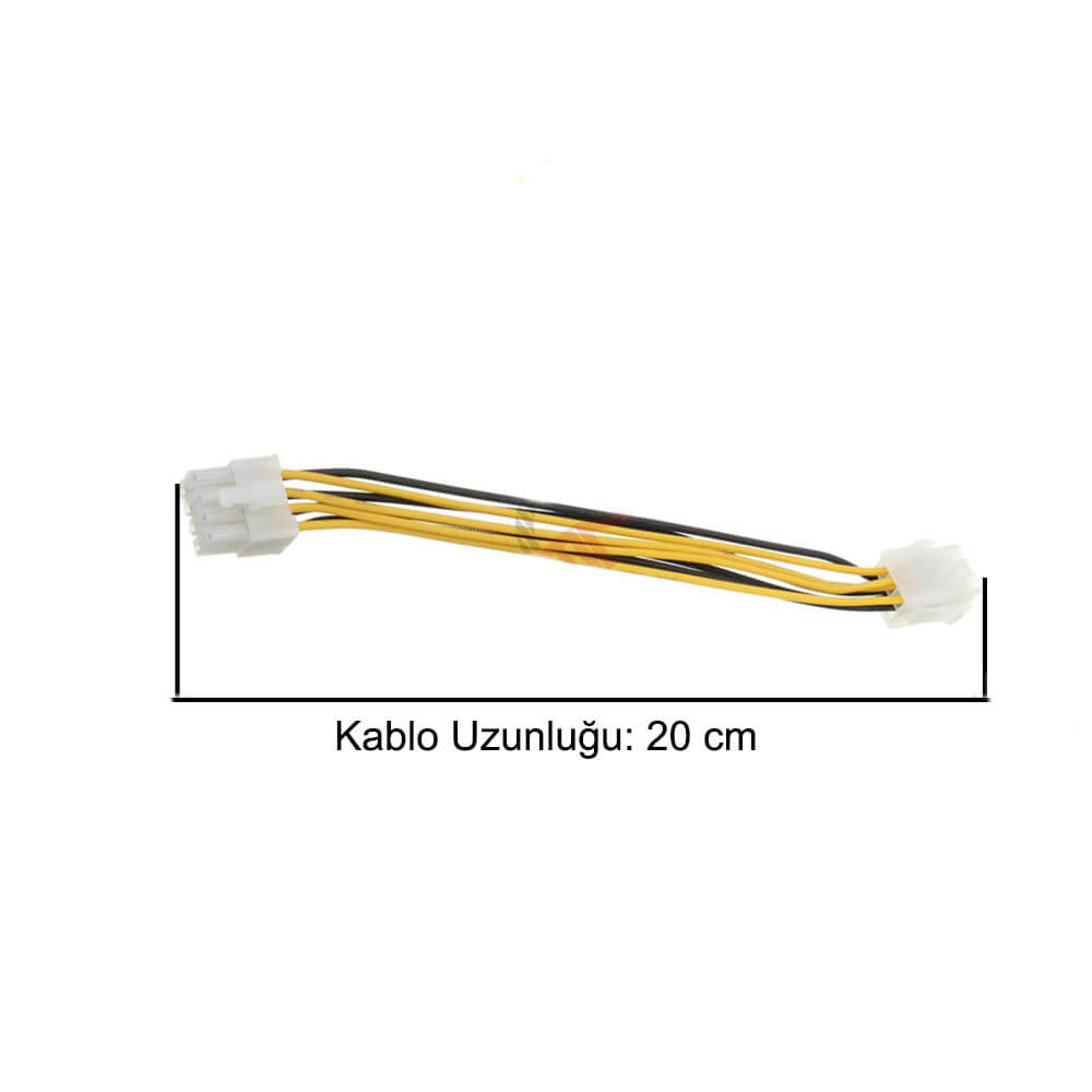 6 Pin Dişi - 8 Pin Erkek Anakart Power Çevirici