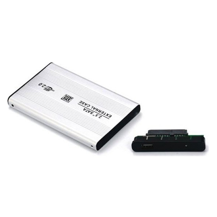 2.5" Usb 2.0 Sata Hdd Harddisk Kutusu Alüminyum Gövde - Harici Hdd Kutu - Gümüş Gri