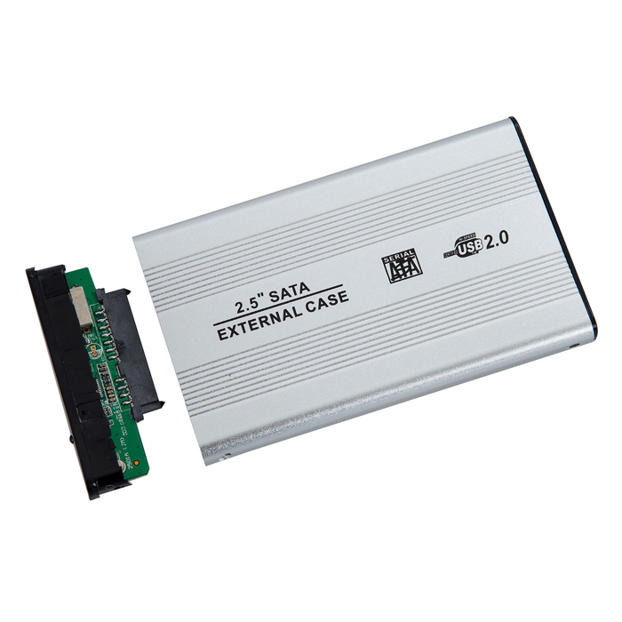 2.5" Usb 2.0 Sata Hdd Harddisk Kutusu Alüminyum Gövde - Harici Hdd Kutu - Gümüş Gri
