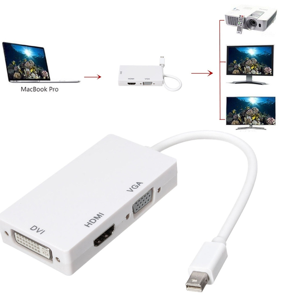 Mini Displayport To Hdmı/Vga/Dvı Çevirici 3 In 1 Thunderbolt