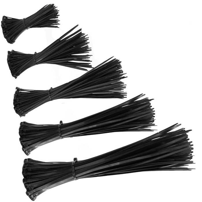 3.6*300mm - Siyah - 30cm Kablo Bağı Cırt Kelepçe