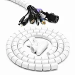 20 mm x 1.5 Metre Spiral Kablo Düzenleyici Kablo Toplayıcı Beyaz
