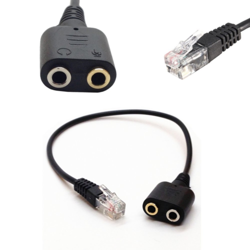 Rj9 To 2X3.5 Mm Jack Snom Yealink Avaya 1600 9600 Pckulaklık Kablo