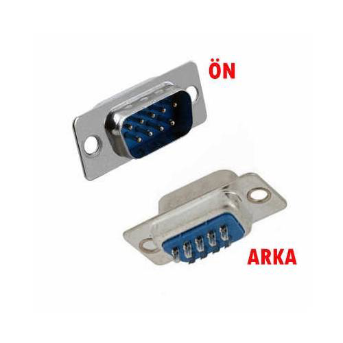 9 Pin Erkek D-Sub Konnektör Db9 Lehim Tipi Rs232 Seri Pc