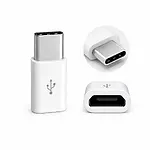 USB-C Type-C Erkek Micro USB Dişi Dönüştürücü Adaptör - Beyaz