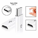 USB-C Type-C Erkek Micro USB Dişi Dönüştürücü Adaptör - Beyaz