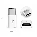 USB-C Type-C Erkek Micro USB Dişi Dönüştürücü Adaptör - Beyaz