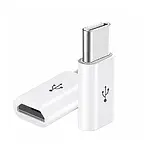 USB-C Type-C Erkek Micro USB Dişi Dönüştürücü Adaptör - Beyaz