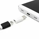 USB-C Type-C Erkek Micro USB Dişi Dönüştürücü Adaptör - Beyaz
