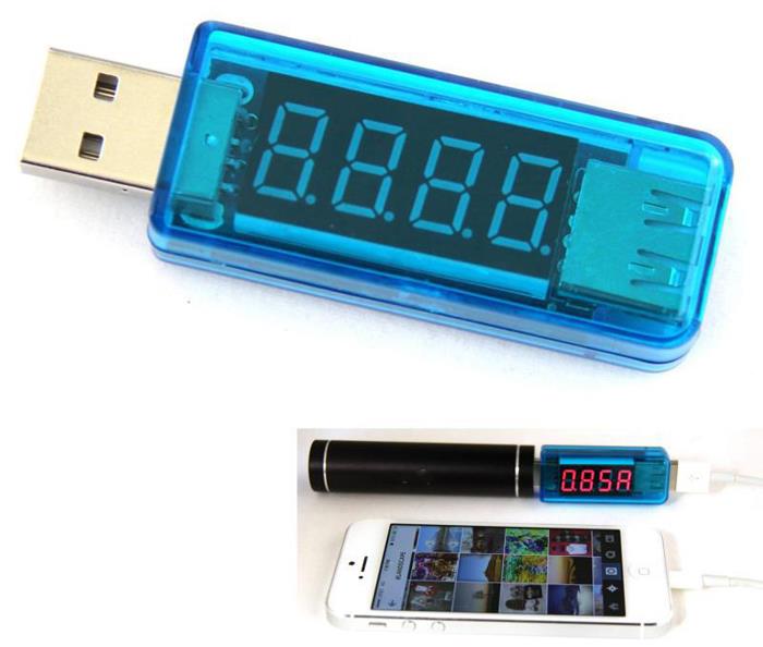 Usb Voltmetre Ampermetre Volt Amper Gerilim Ölçer Led Göstergeli