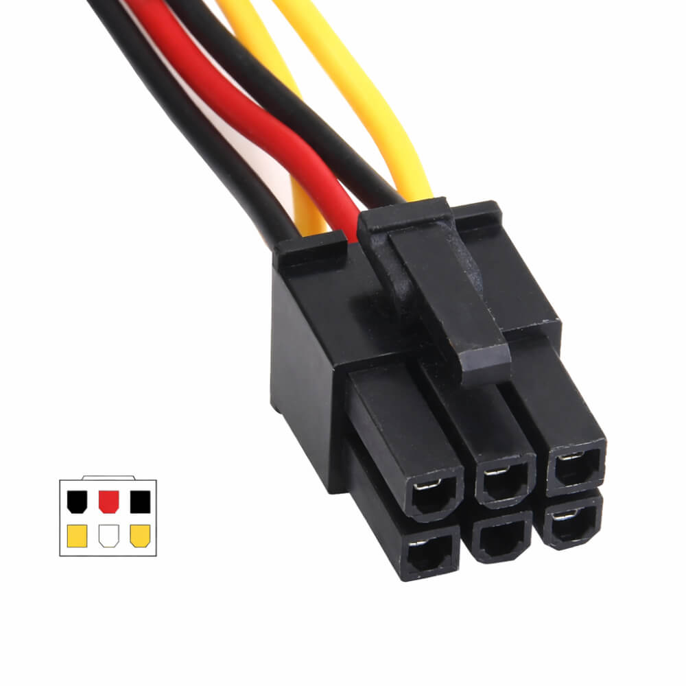 6 Pin Ekran Kartı Power Güç Kablosu PCI-EX Molex 4 Pin